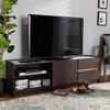 Baxton Studio Walker Modern and Contemporary Dark Brown and Gold Finished Wood TV Stand with Faux Marble Top 189-11617-ZORO